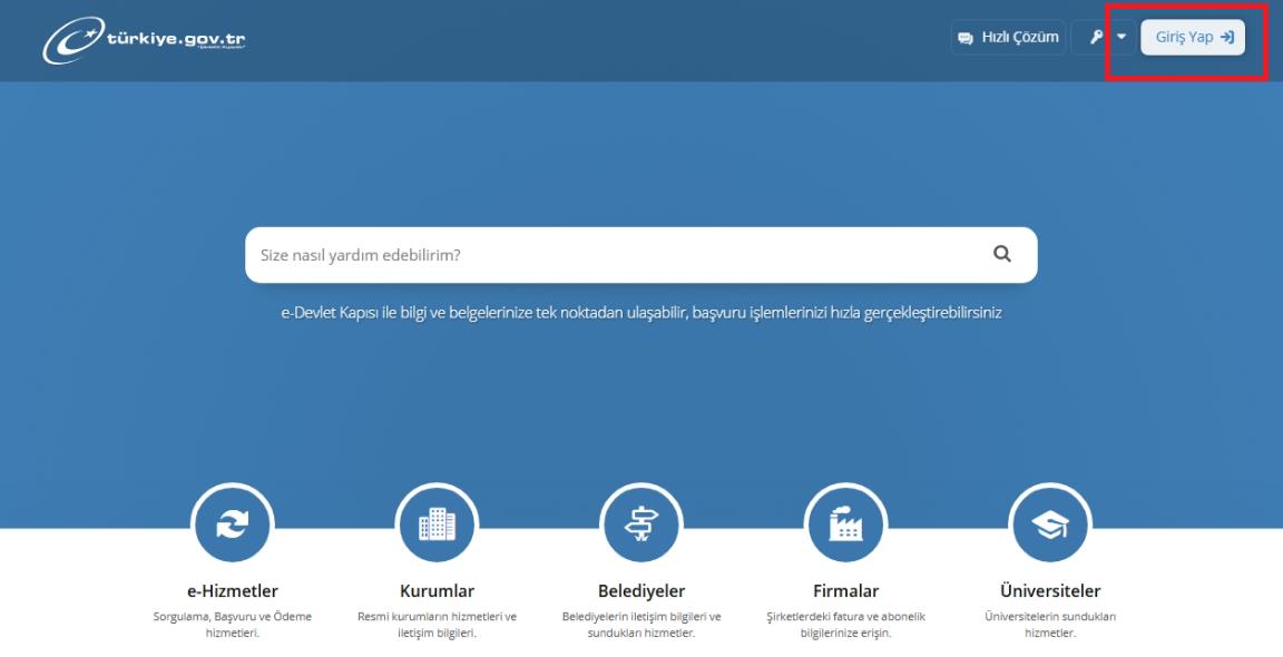 e-Devlet Giriş Yap